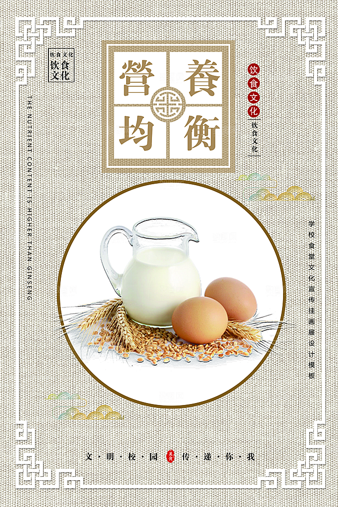 食堂文化展板挂图设计素材