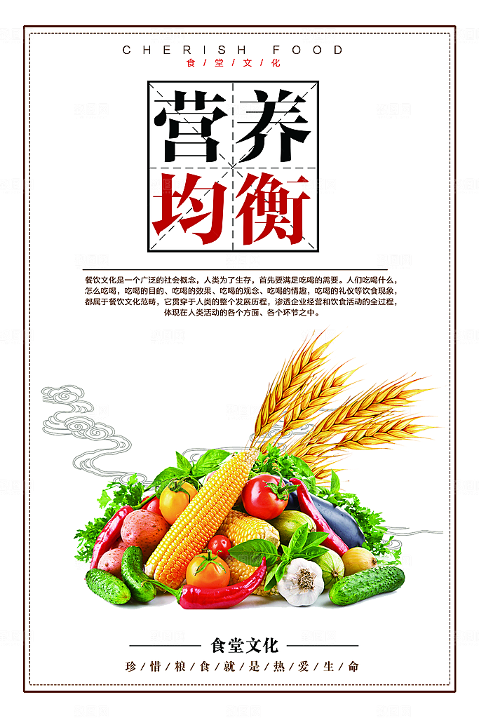 食堂文化展板挂图设计素材
