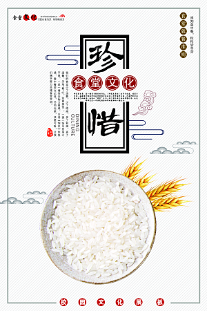 校园食堂文化勤俭节约海报