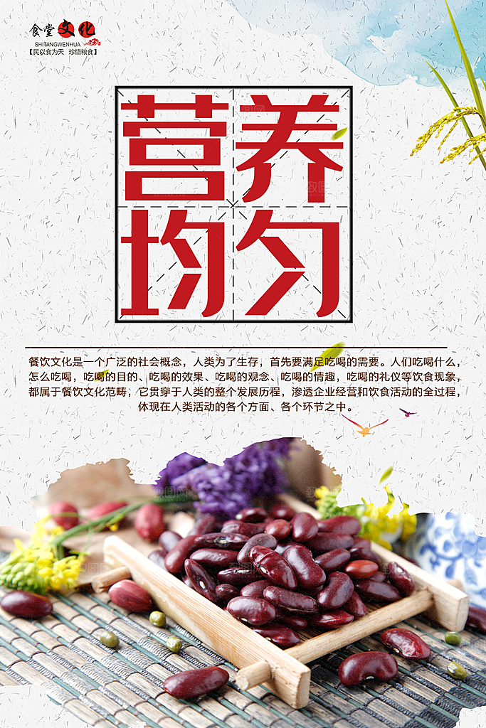 校园食堂文化勤俭节约海报