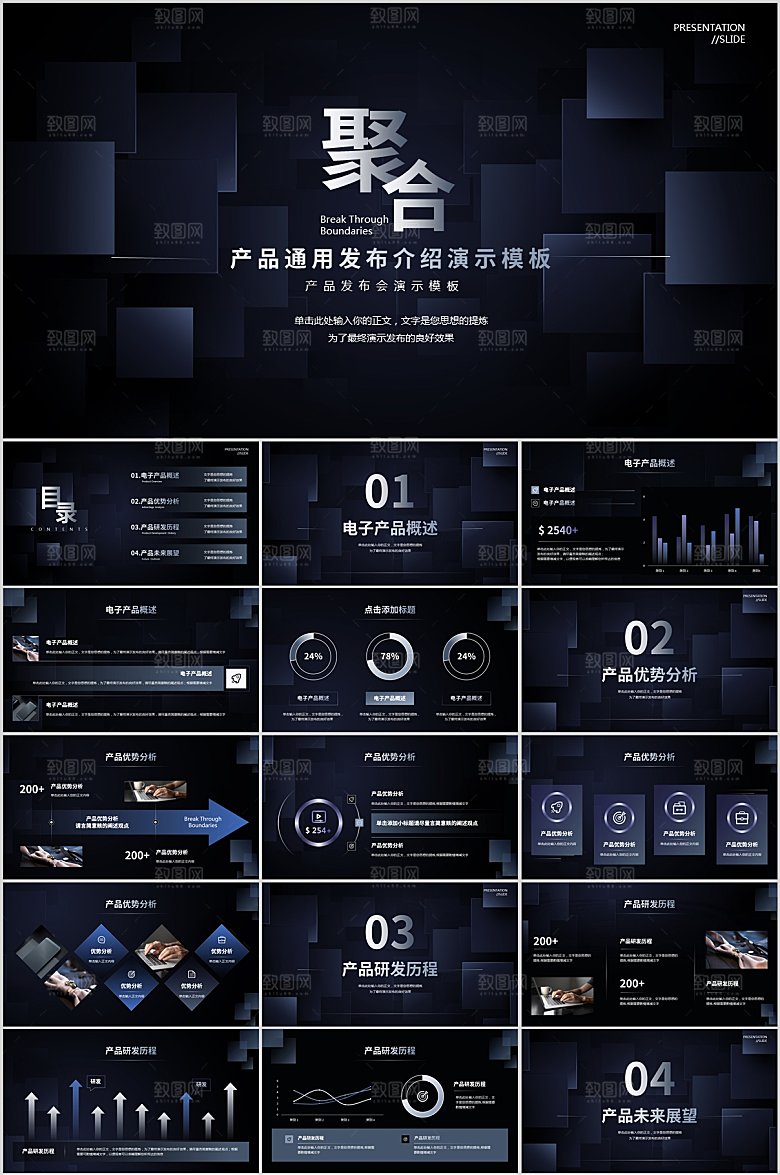 黑色科技风产品发布会ppt