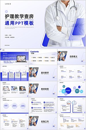 护理教学查房医疗工作汇报通用ppt