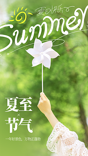 二十四节气夏至摄影图海报
