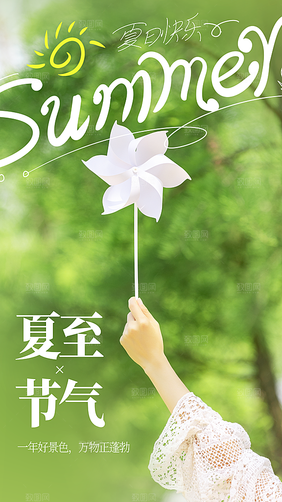 二十四节气夏至摄影图海报