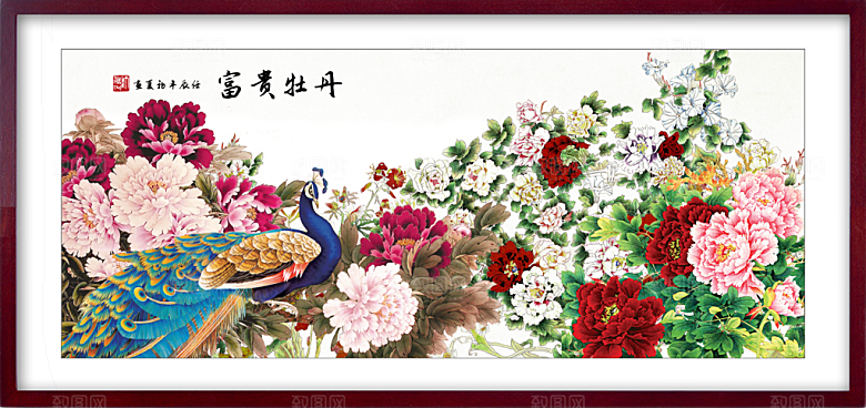 中国风古风水墨山川河流装饰背景