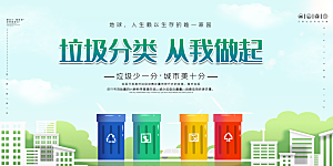 保护环境垃圾文明分类展板