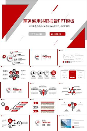 红色简约述职报告ppt