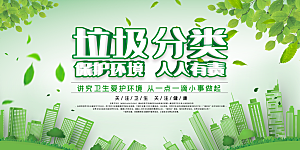 保护环境垃圾文明分类展板