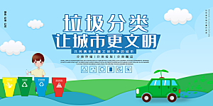 保护环境垃圾文明分类展板