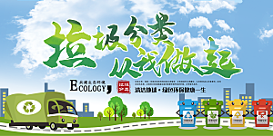保护环境垃圾文明分类展板