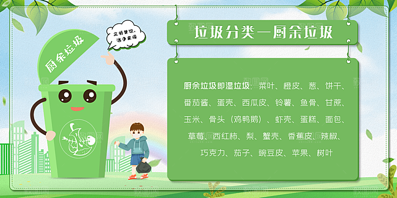 保护环境垃圾文明分类展板