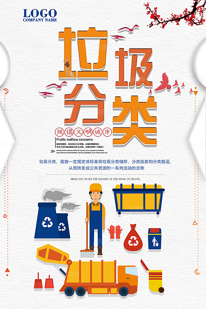 保护环境垃圾文明分类海报
