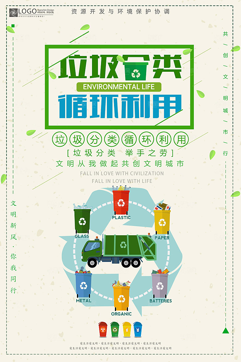 保护环境垃圾文明分类海报
