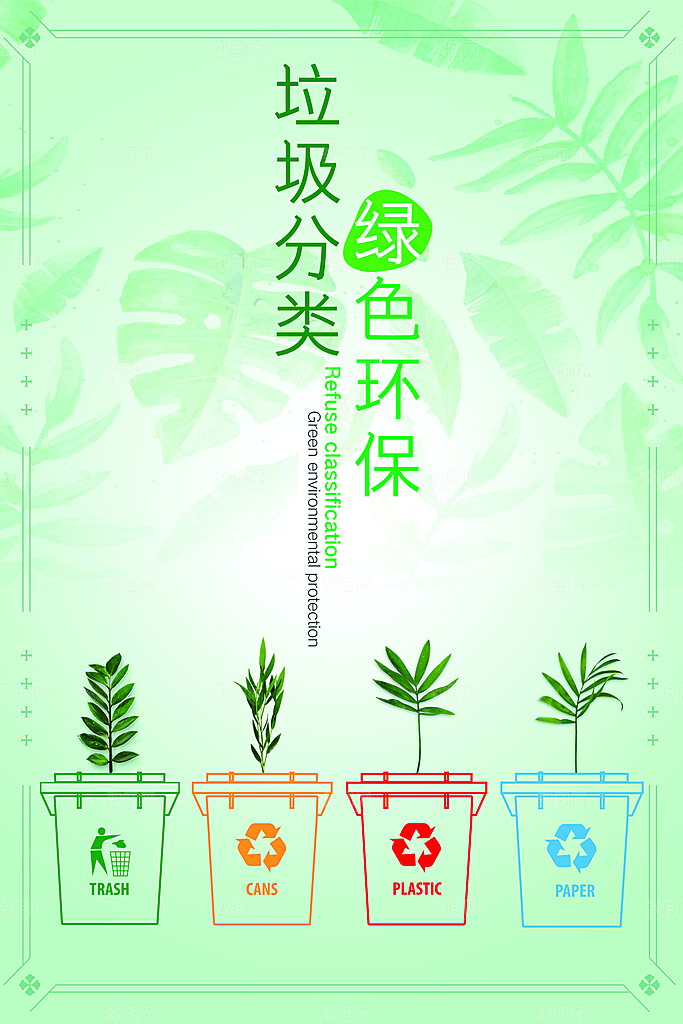 保护环境垃圾文明分类展板