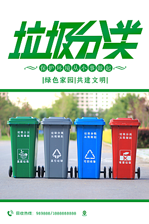 保护环境垃圾文明分类展板
