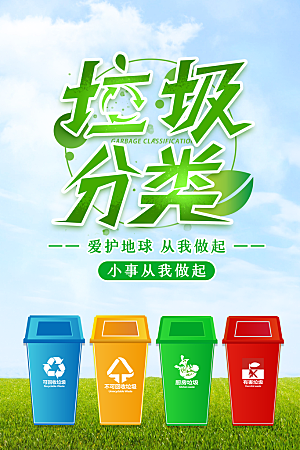保护环境垃圾文明分类展板