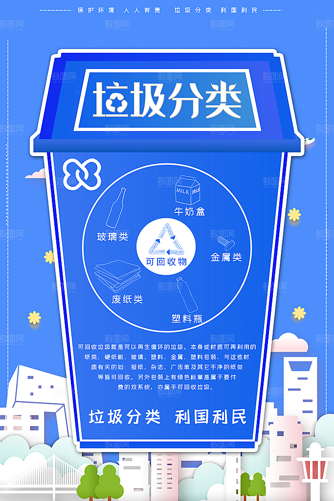 保护环境垃圾文明分类海报