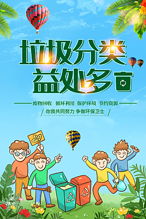 保护环境垃圾文明分类海报