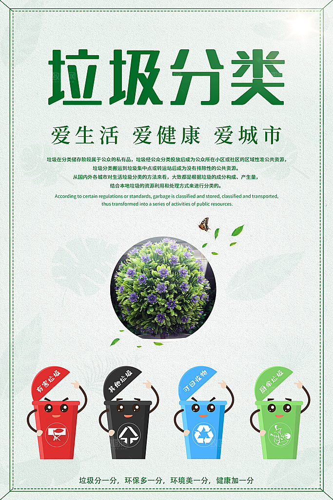 保护环境垃圾文明分类海报