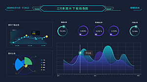 大屏数据可视化蓝色科技感管理统计界面后台