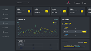 大屏数据可视化蓝色科技感管理统计界面后台