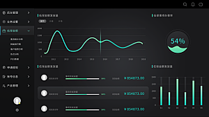 大屏数据可视化蓝色科技感管理统计界面后台