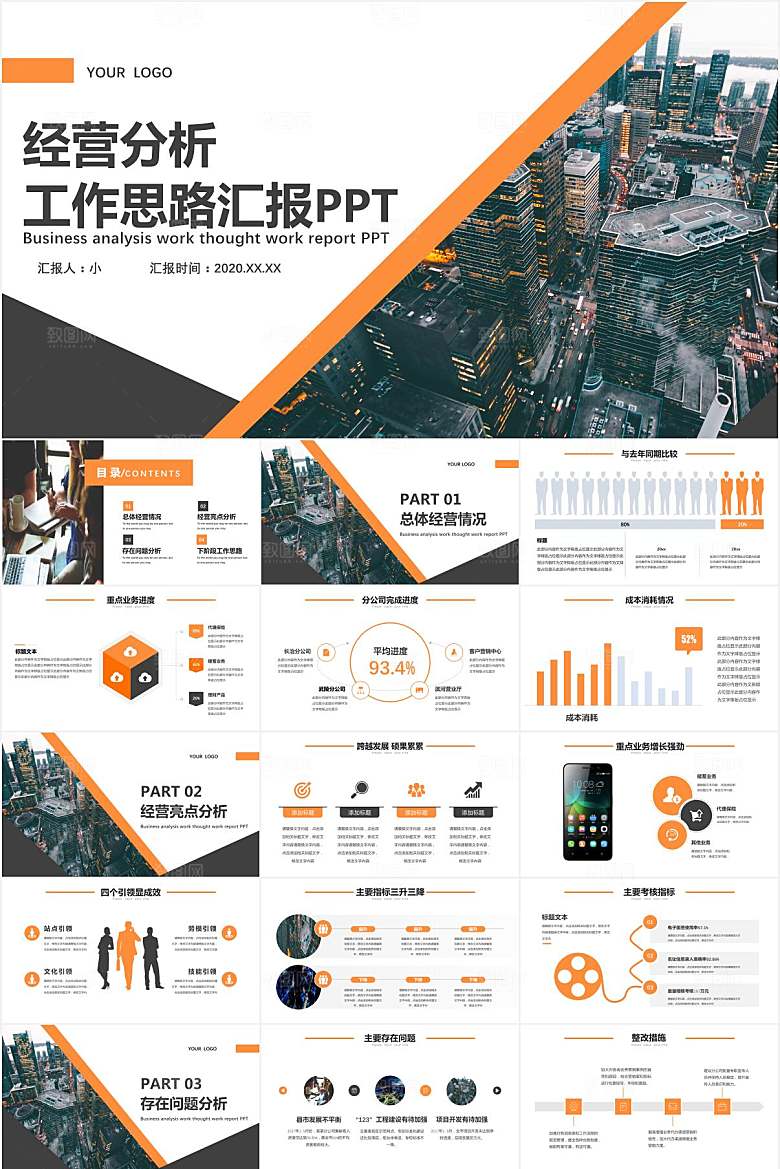 橙色简约经营分析报告