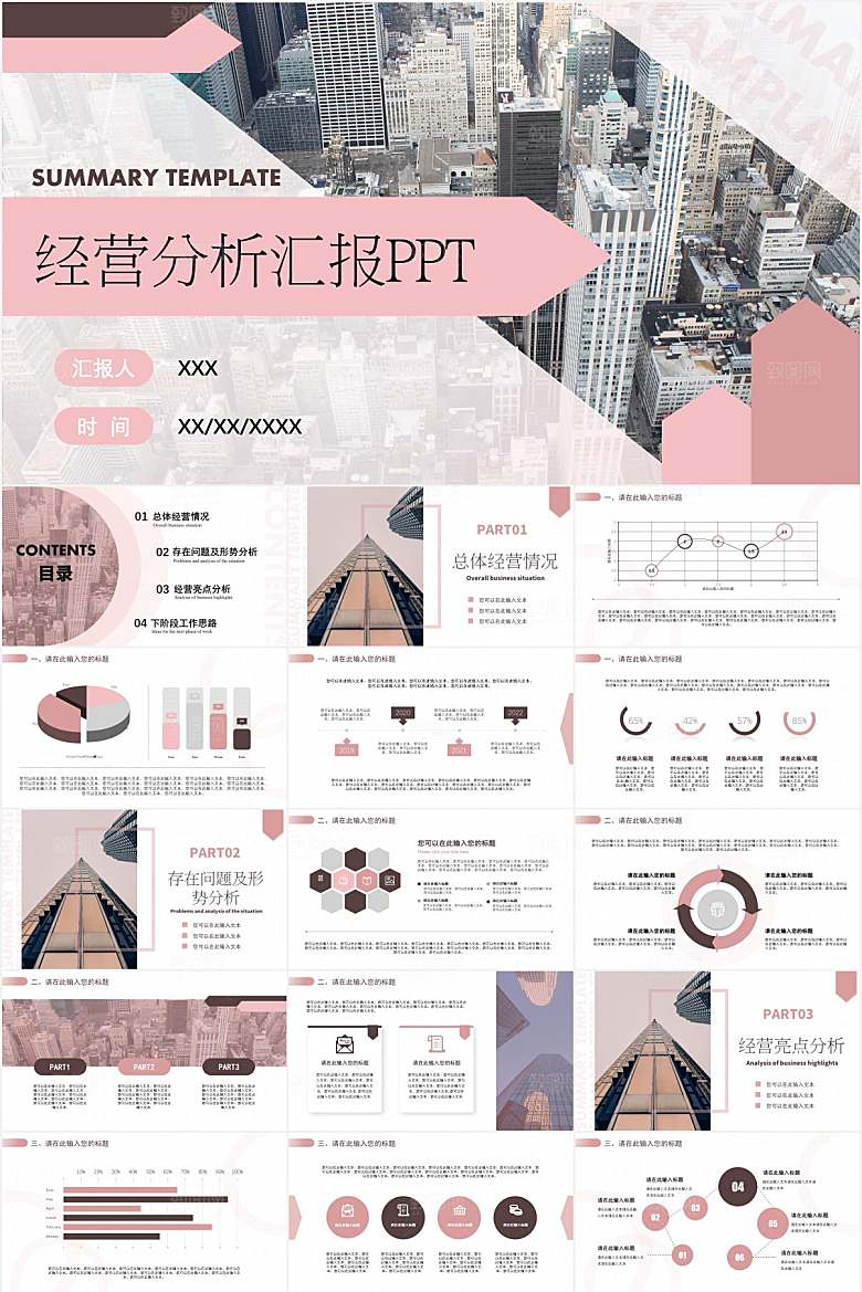 粉色简约经营分析报告