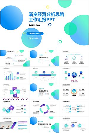 蓝绿简约经营分析报告ppt
