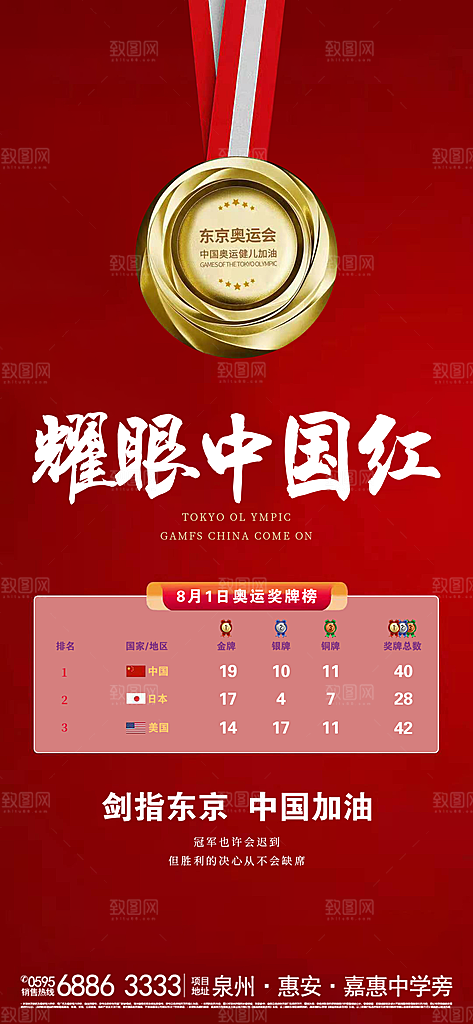 奥运会夺金时刻中国加油海报