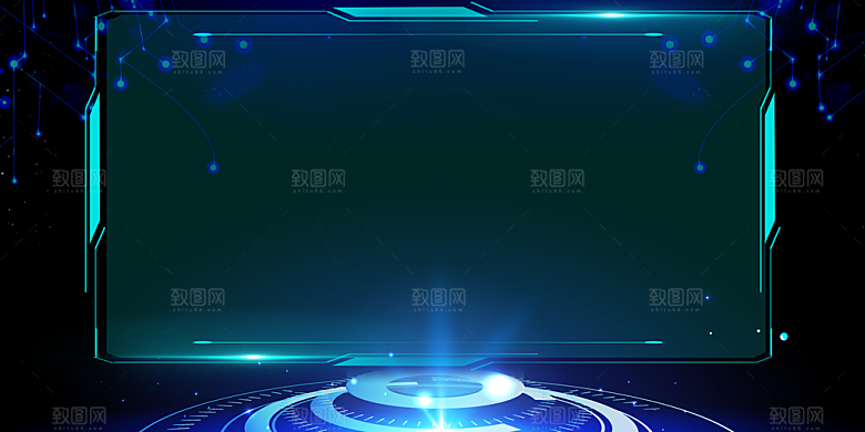 蓝色现代商务科技中控后台背景模板