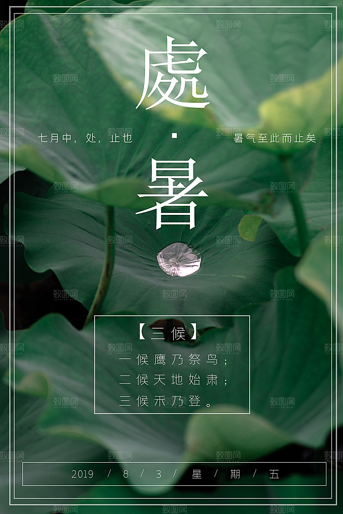 处暑节气宣传海报设计