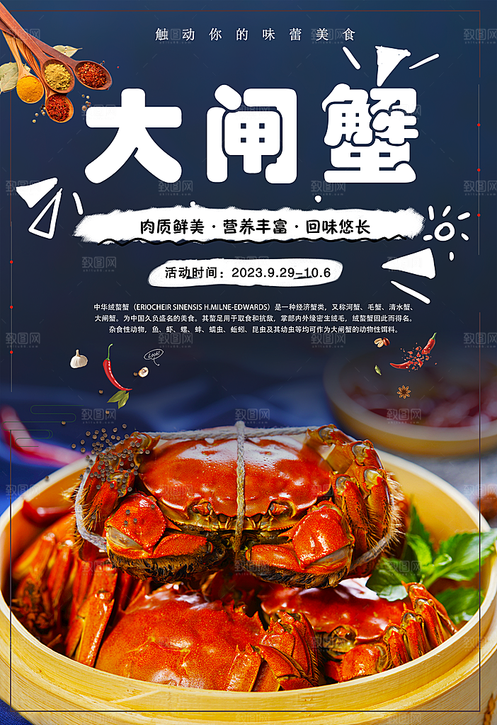 大闸蟹宣传海报设计素材