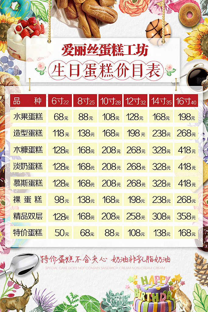 冷饮奶茶蛋糕活动宣传海报模版