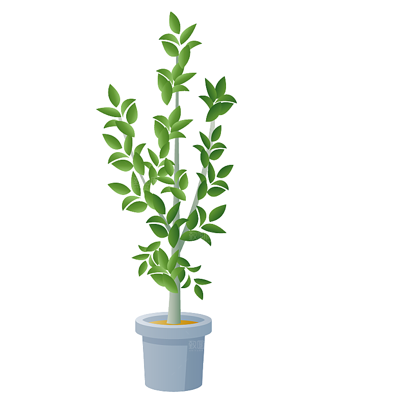 手绘卡通水彩多肉植物仙人掌盆栽PNG