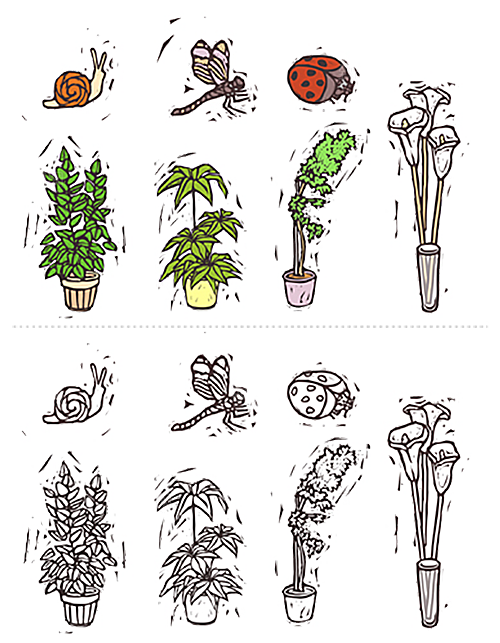 手绘卡通水彩多肉植物仙人掌盆栽PNG