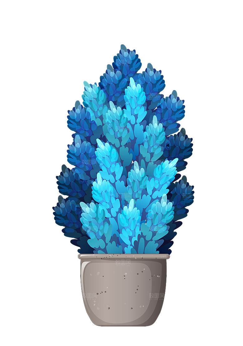 手绘卡通水彩多肉植物仙人掌盆栽PNG素材