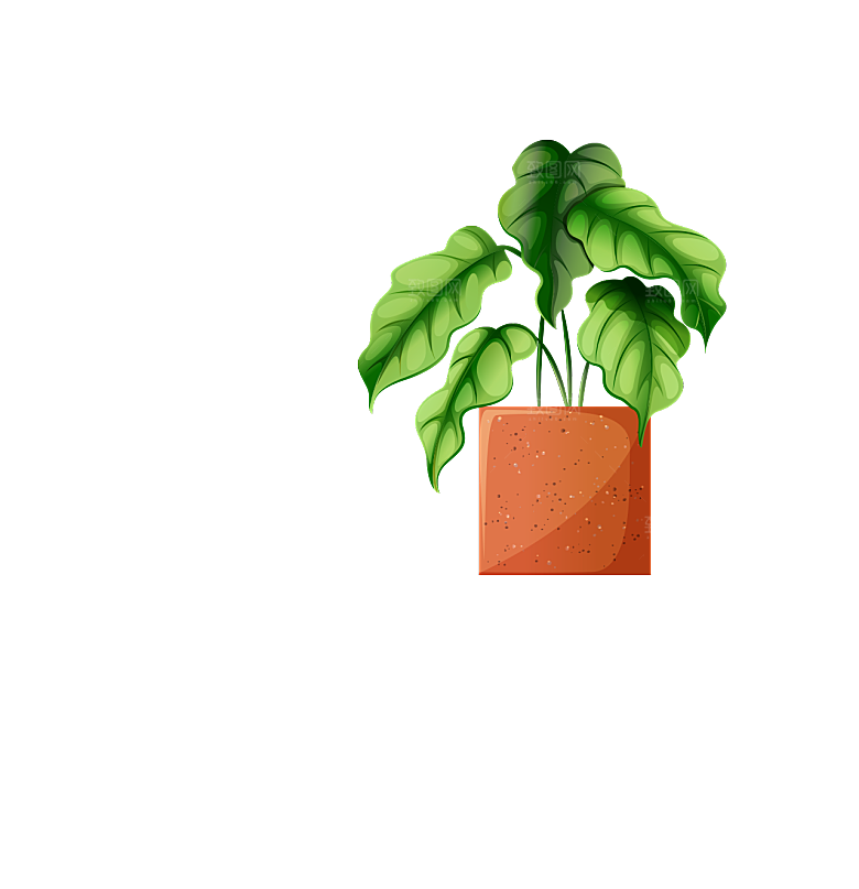 手绘卡通水彩多肉植物仙人掌盆栽PNG素材