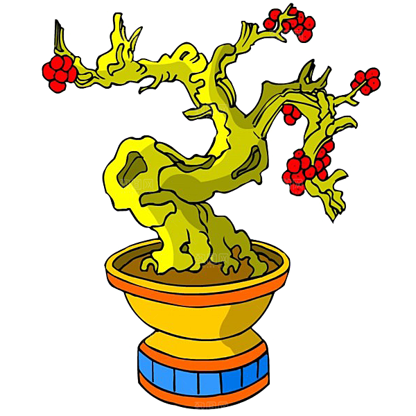 手绘卡通水彩多肉植物仙人掌盆栽PNG素材