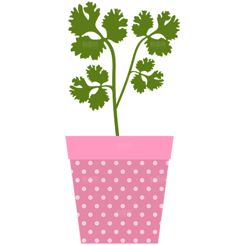 手绘卡通水彩多肉植物仙人掌盆栽PNG图案