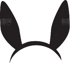 卡通手绘可爱兔子耳朵猫耳朵动物耳朵素材