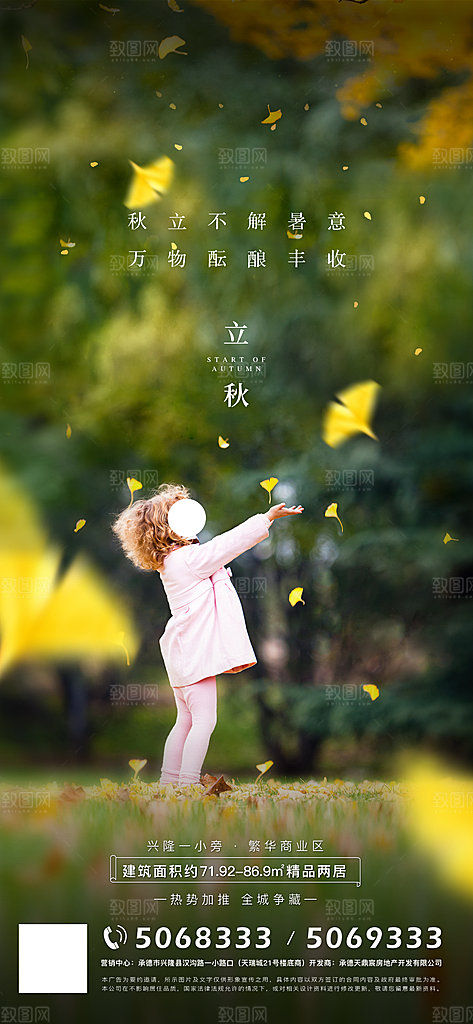 立秋节气简约大气海报