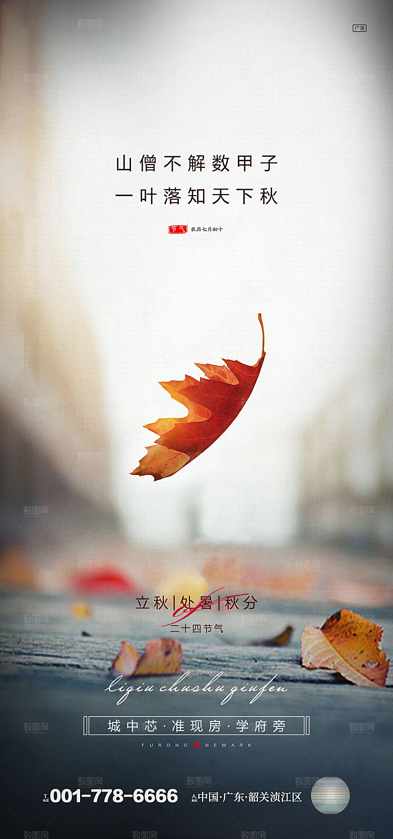 立秋节气简约大气海报