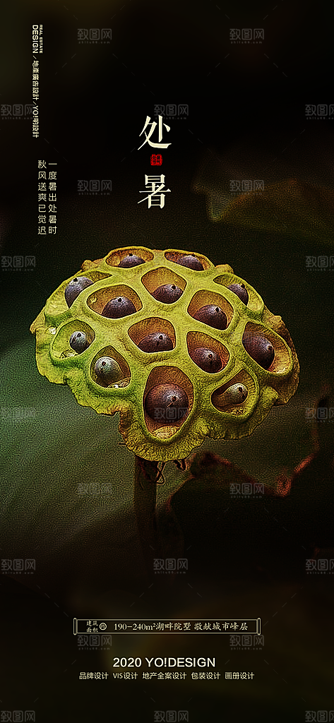 处暑节气简约大气海报