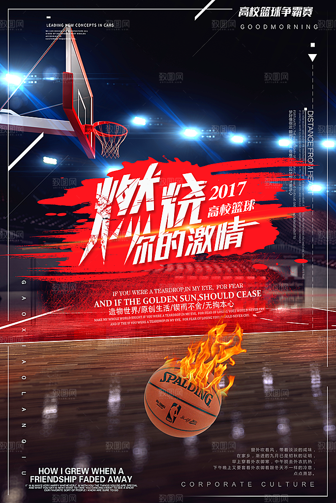 篮球比赛宣传海报展板设计