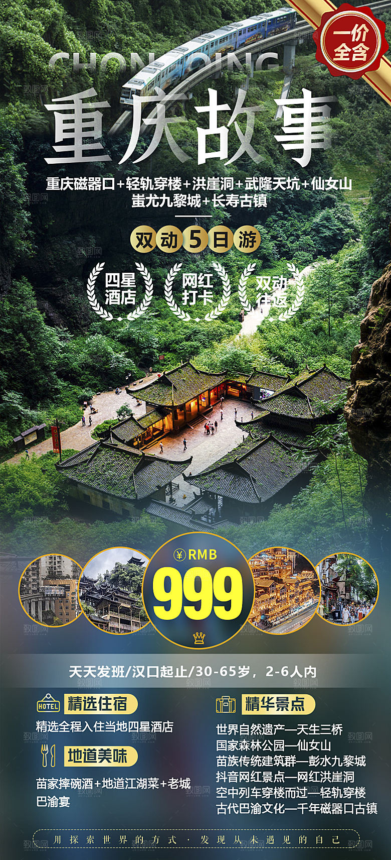 重庆成都山城旅游宣传海报
