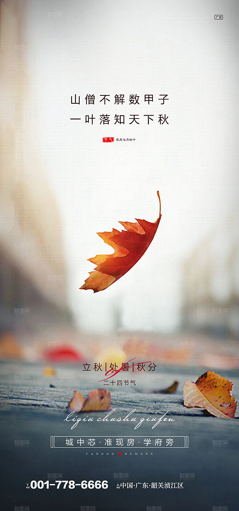 立秋节气简约大气海报