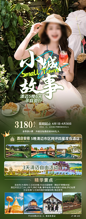 泰国曼芭普吉宣传清迈曼谷旅游海报