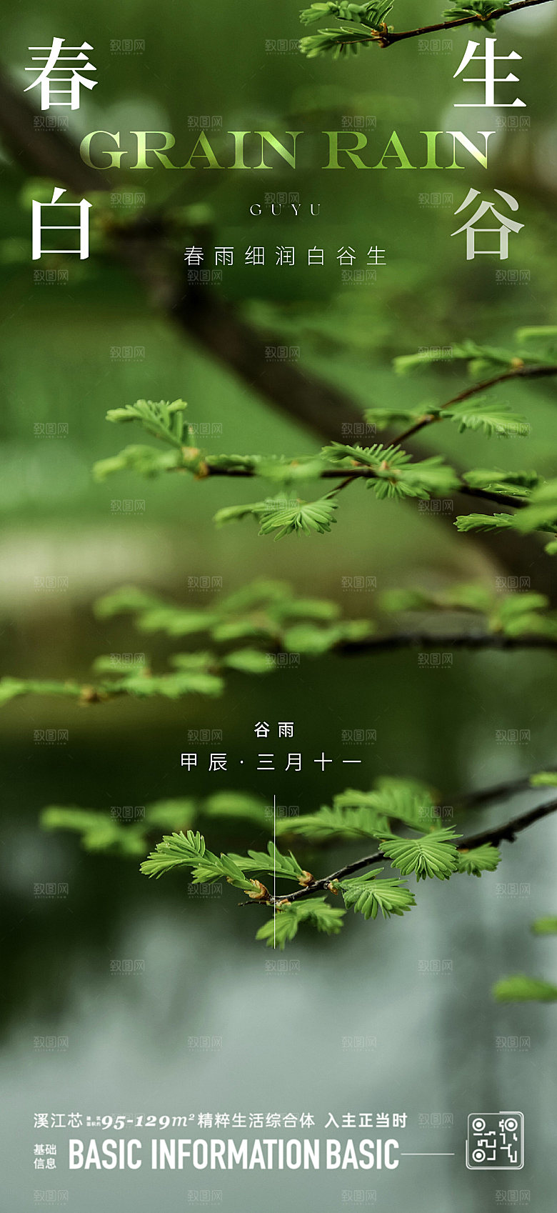 谷雨节气宣传海报