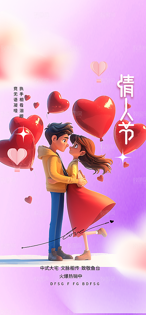 美丽七夕情人节爱情活动海报